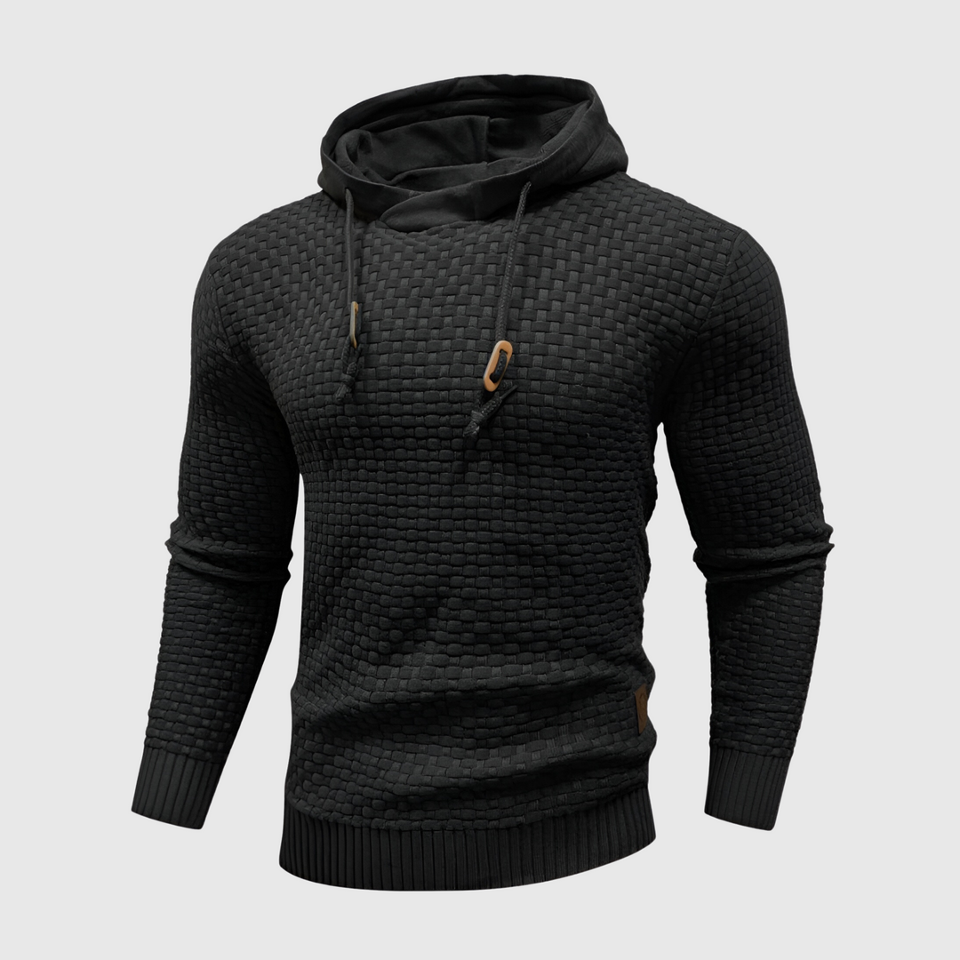 Mason | Textured Long Sleeve Pullover Mens Hoodie
