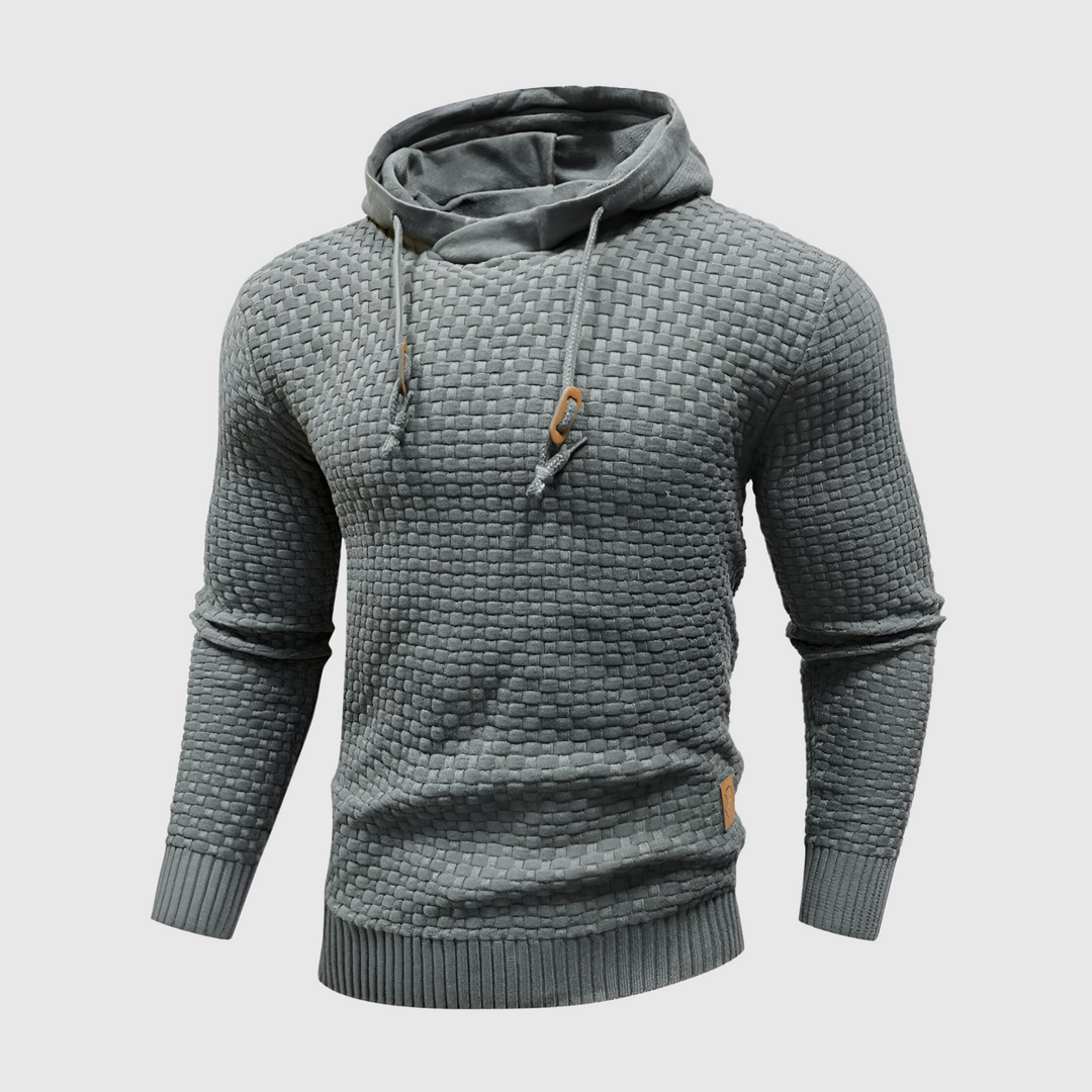 Mason | Textured Long Sleeve Pullover Mens Hoodie