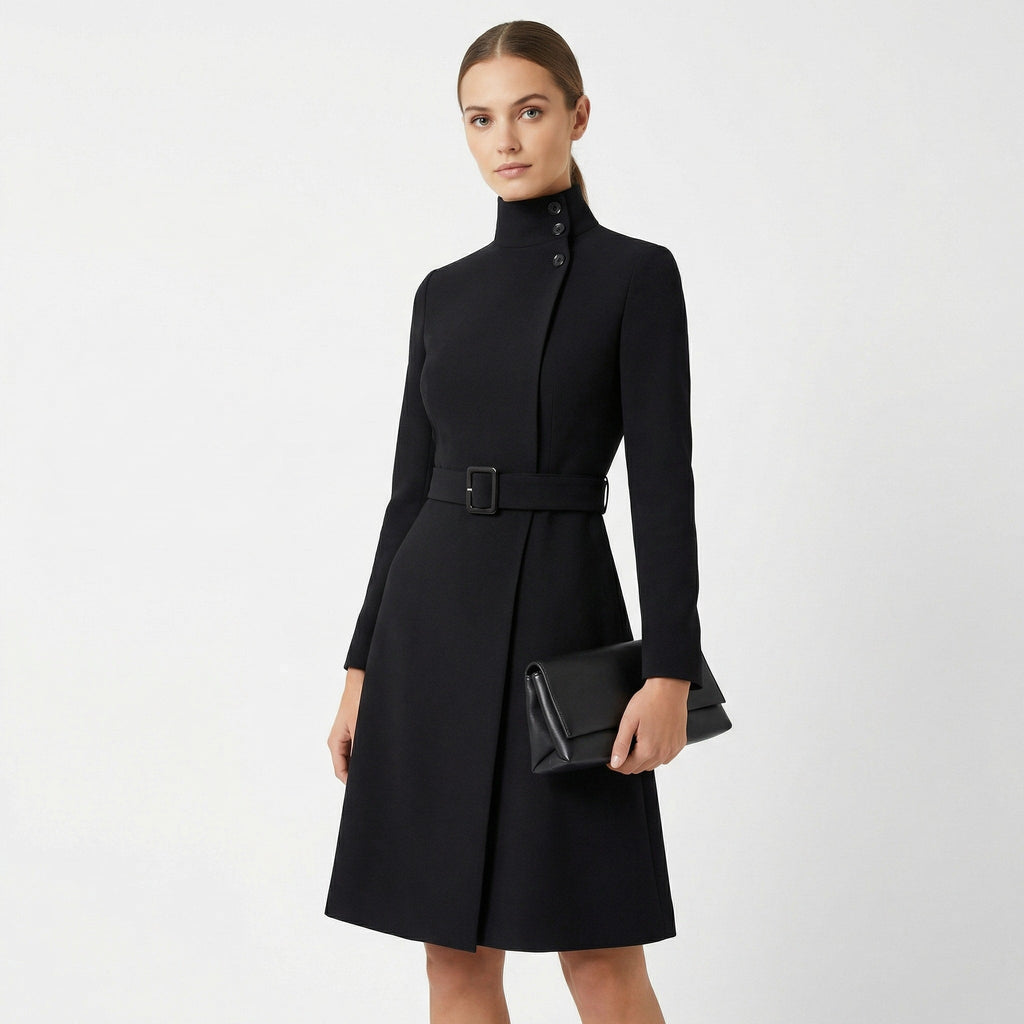 Matilda | Classic Belted High Neck Blazer Dress