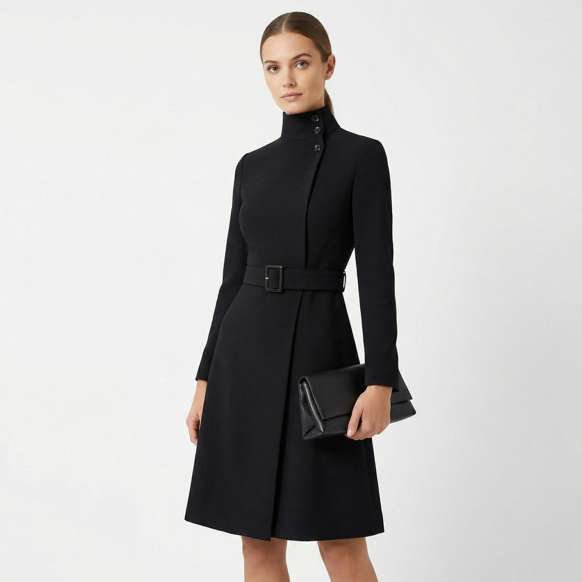 Matilda | Classic Belted High Neck Blazer Dress