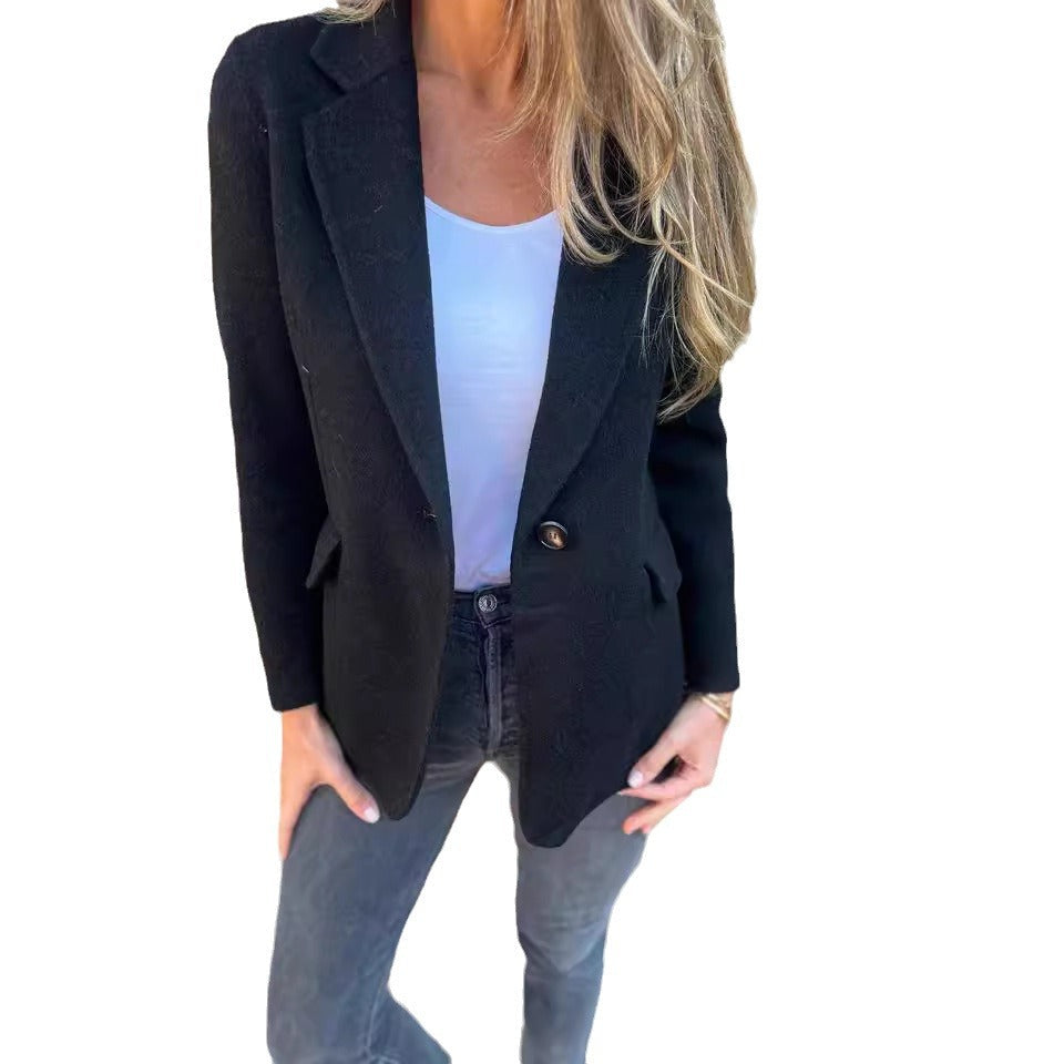 Matilda | Single-Breasted Longline Notch Lapel Blazer