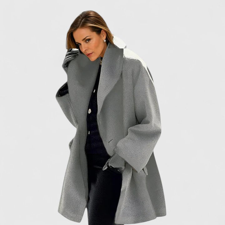 Maya | Refined Oversized Wide Lapel Winter Coat