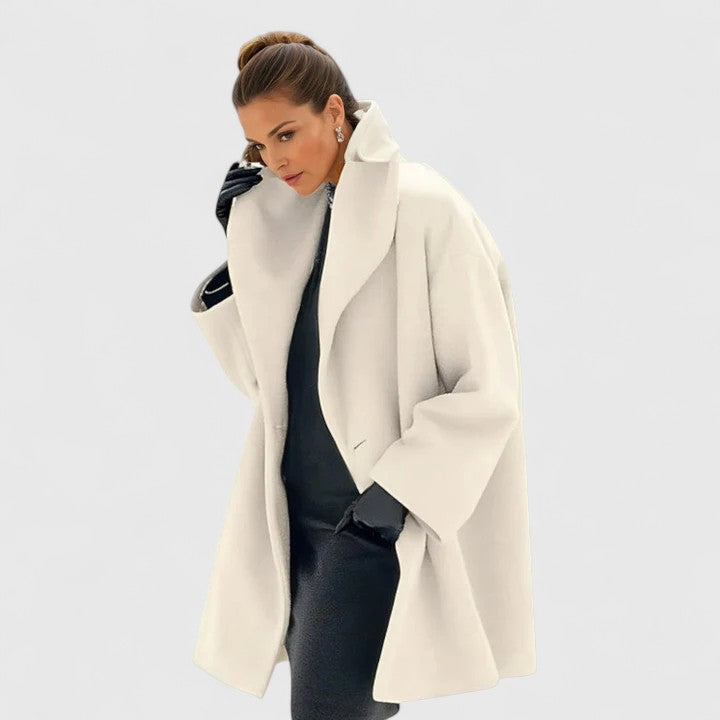 Maya | Refined Oversized Wide Lapel Winter Coat