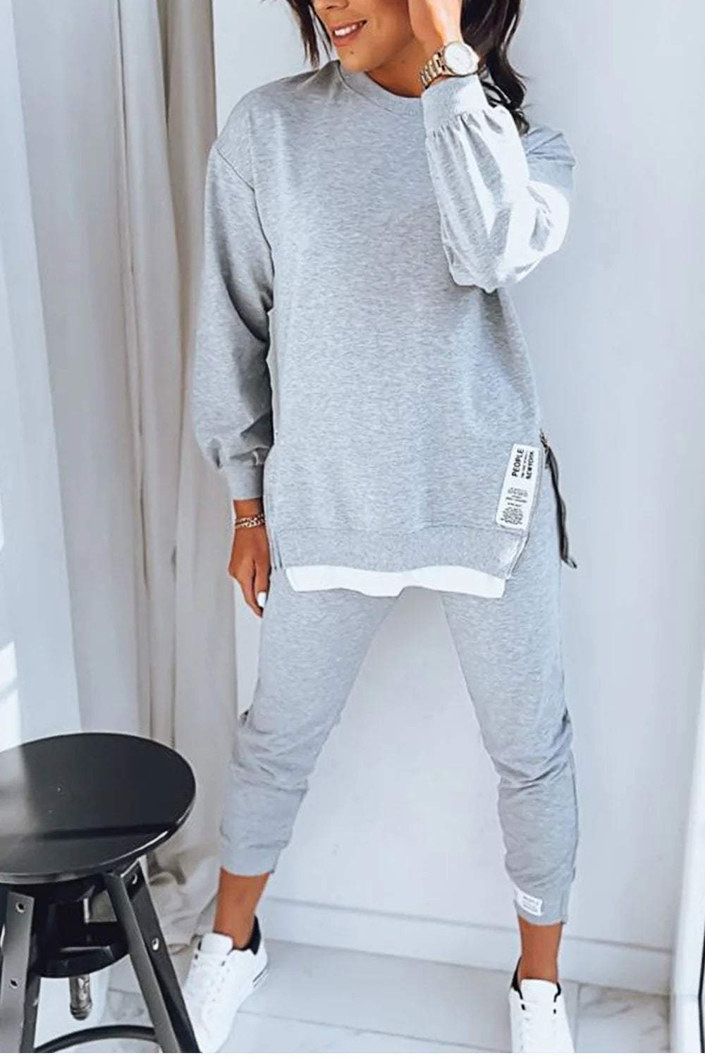 Mia | Effortless Crew Neck Two Piece Lounge Set