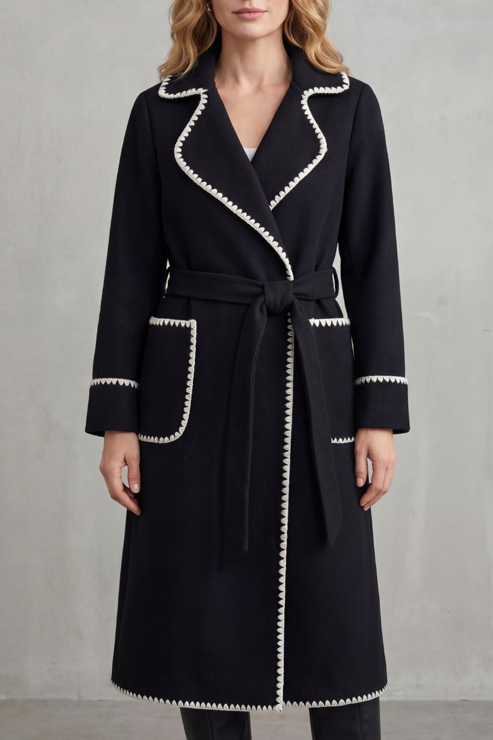 Millie | Chic Longline Belted Plus Size Coat