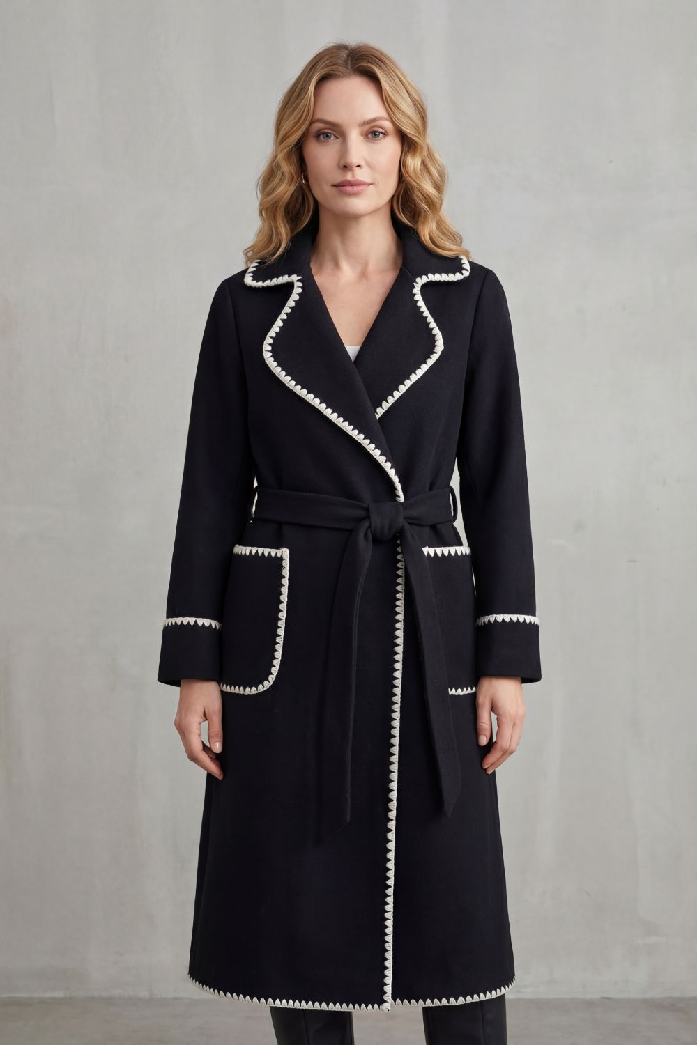 Millie | Chic Longline Belted Plus Size Coat