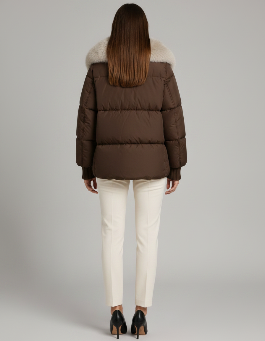 Millie | Effortless Fur Collar Puffer Jacket with Drawstring Waist