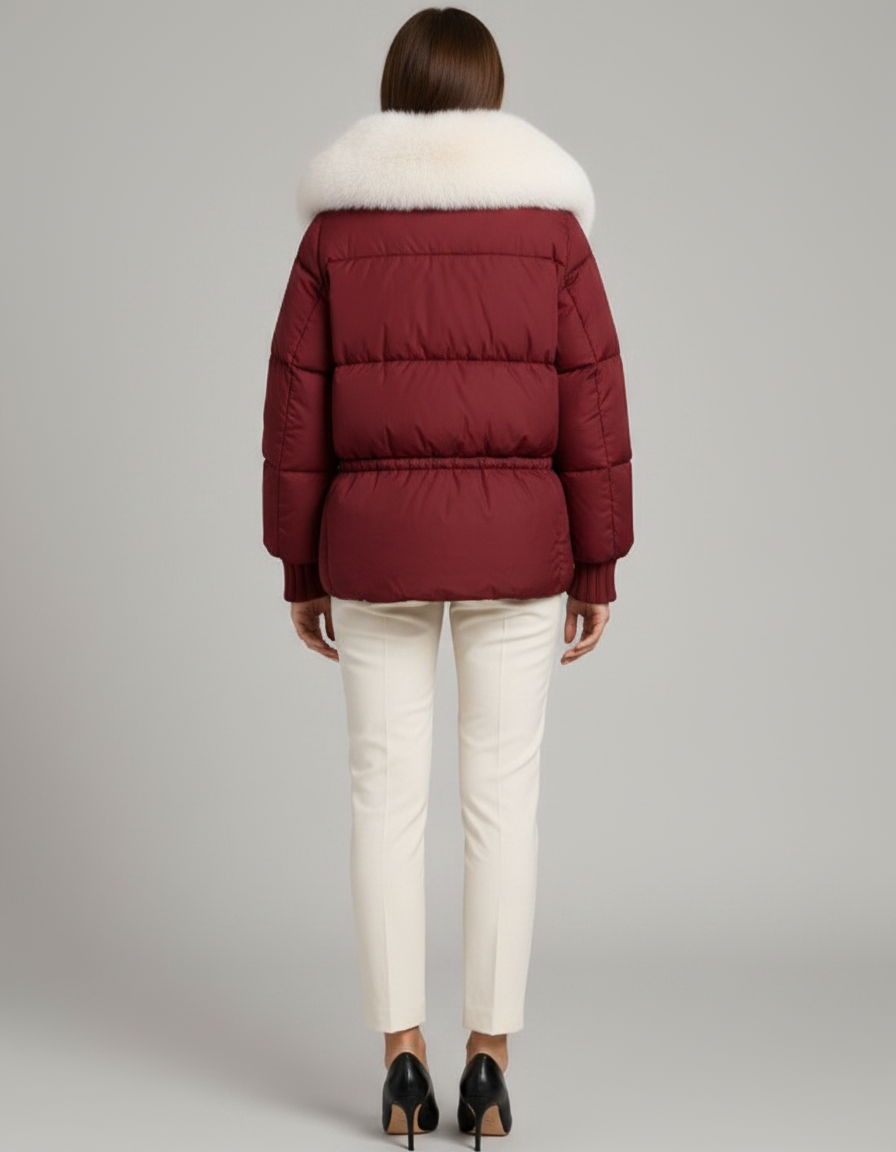 Millie | Effortless Fur Collar Puffer Jacket with Drawstring Waist