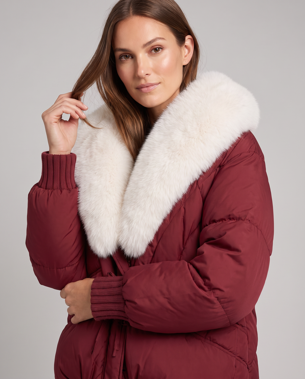 Millie | Effortless Fur Collar Puffer Jacket with Drawstring Waist