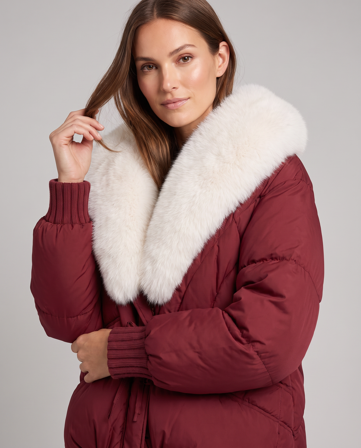 Millie | Effortless Fur Collar Puffer Jacket with Drawstring Waist