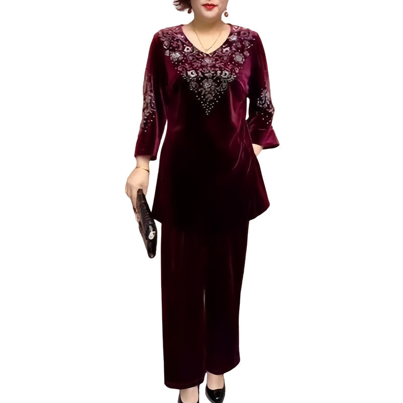 Millie | Embroidered V-Neck Knitted Co-ord Set