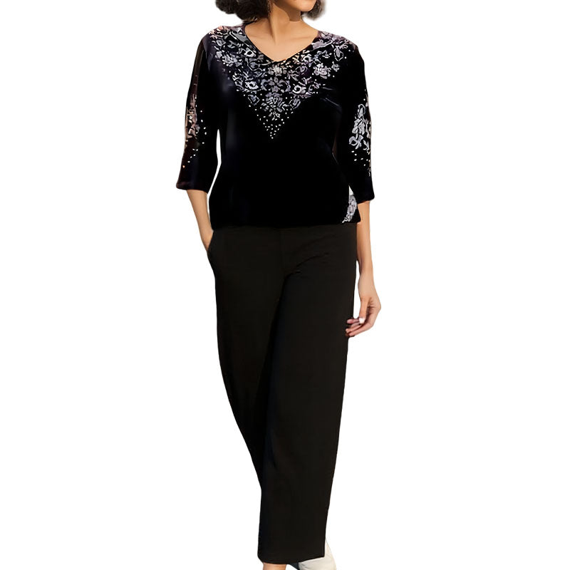 Millie | Embroidered V-Neck Knitted Co-ord Set