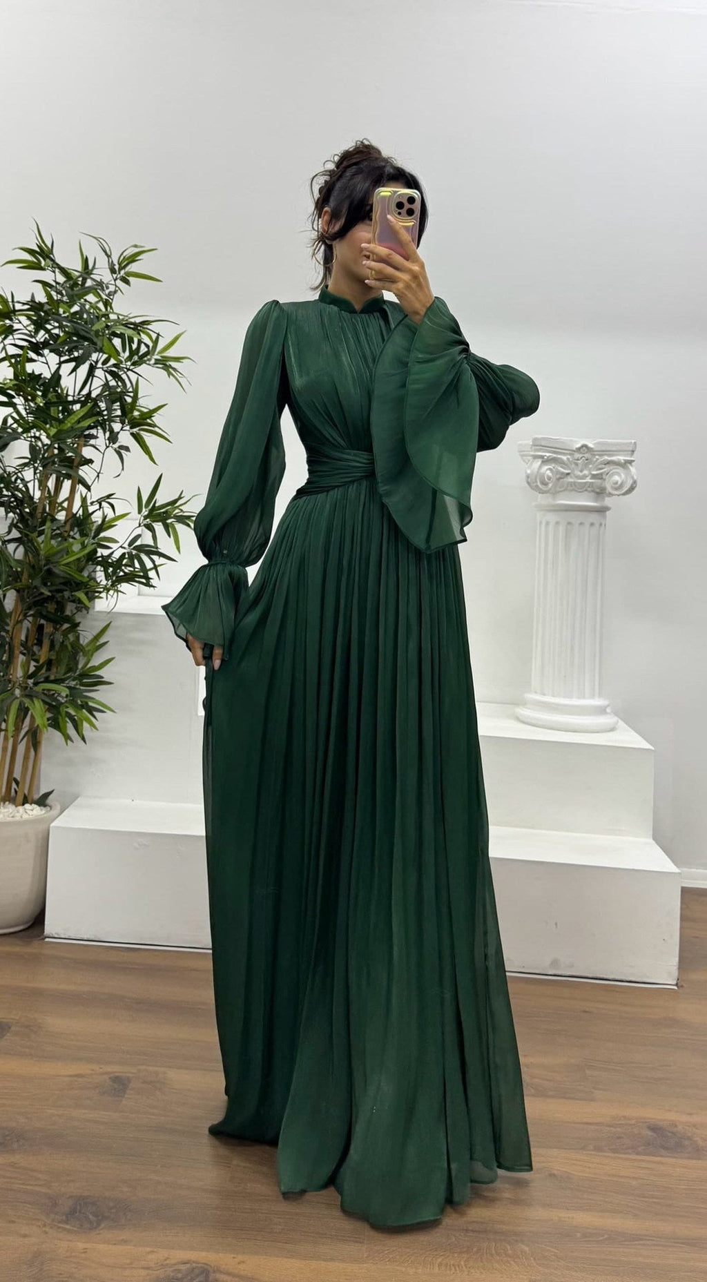 Millie | Sophisticated Pleated Autumn Wedding Guest Maxi Dress