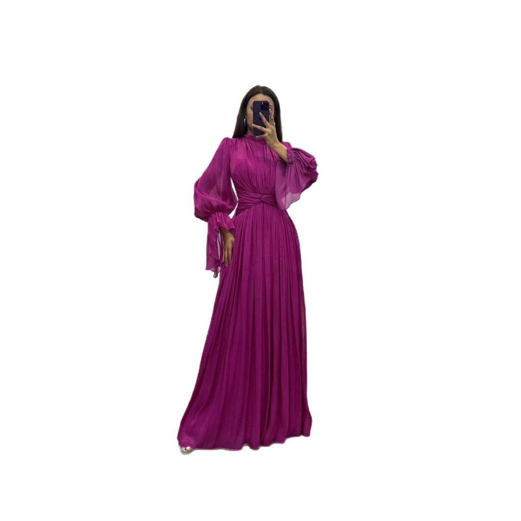 Millie | Sophisticated Pleated Autumn Wedding Guest Maxi Dress