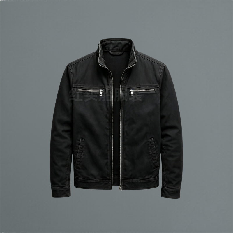 Musa | Relaxed Zip-Up Stand Collar Bomber Jacket