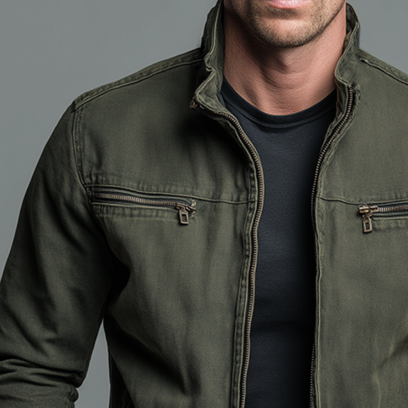 Musa | Relaxed Zip-Up Stand Collar Bomber Jacket
