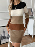 Myla | Classic Colour Block Knit Sweater Winter Dress