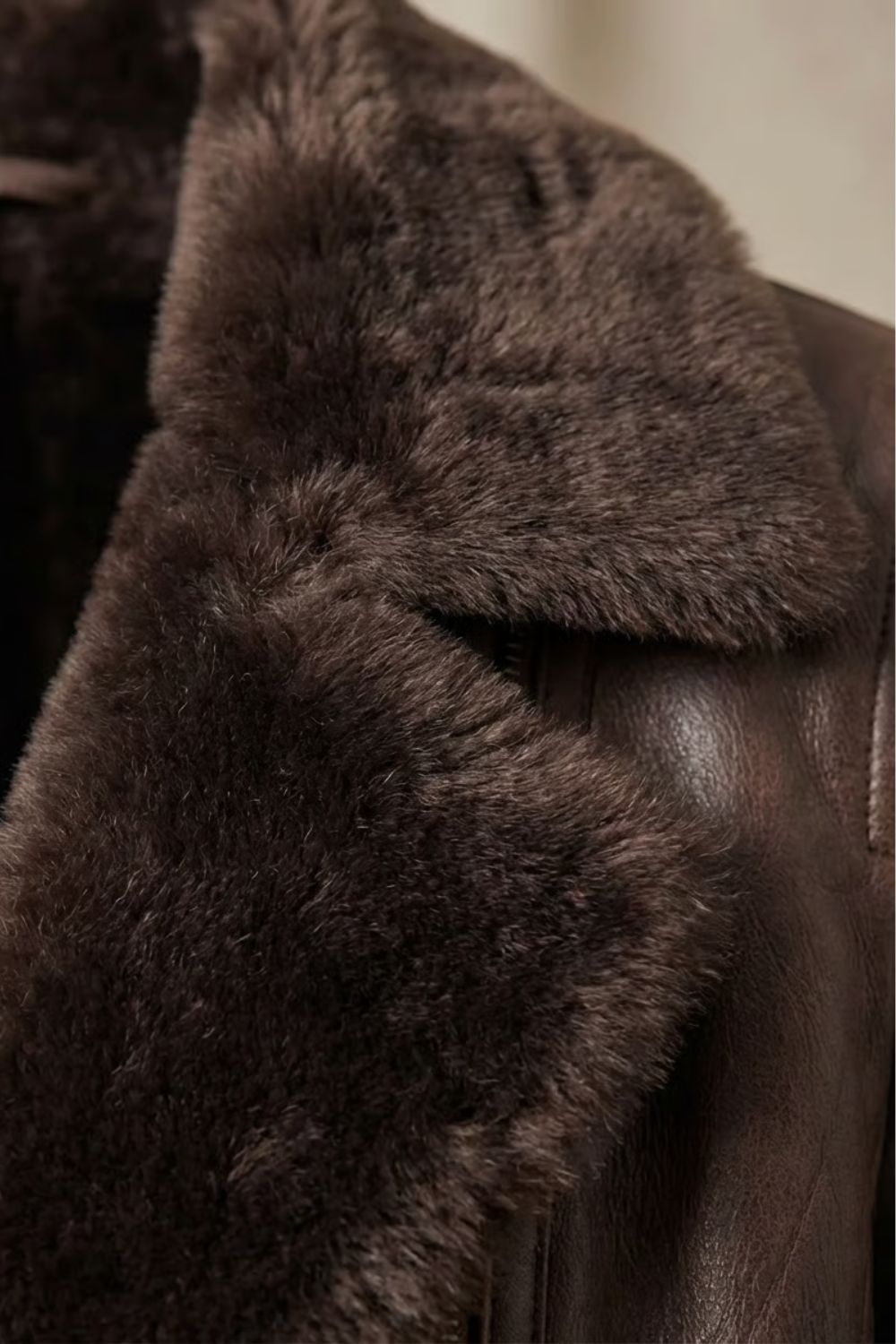 Myla | Refined Shearling Collar Fur Jacket with Smooth Finish