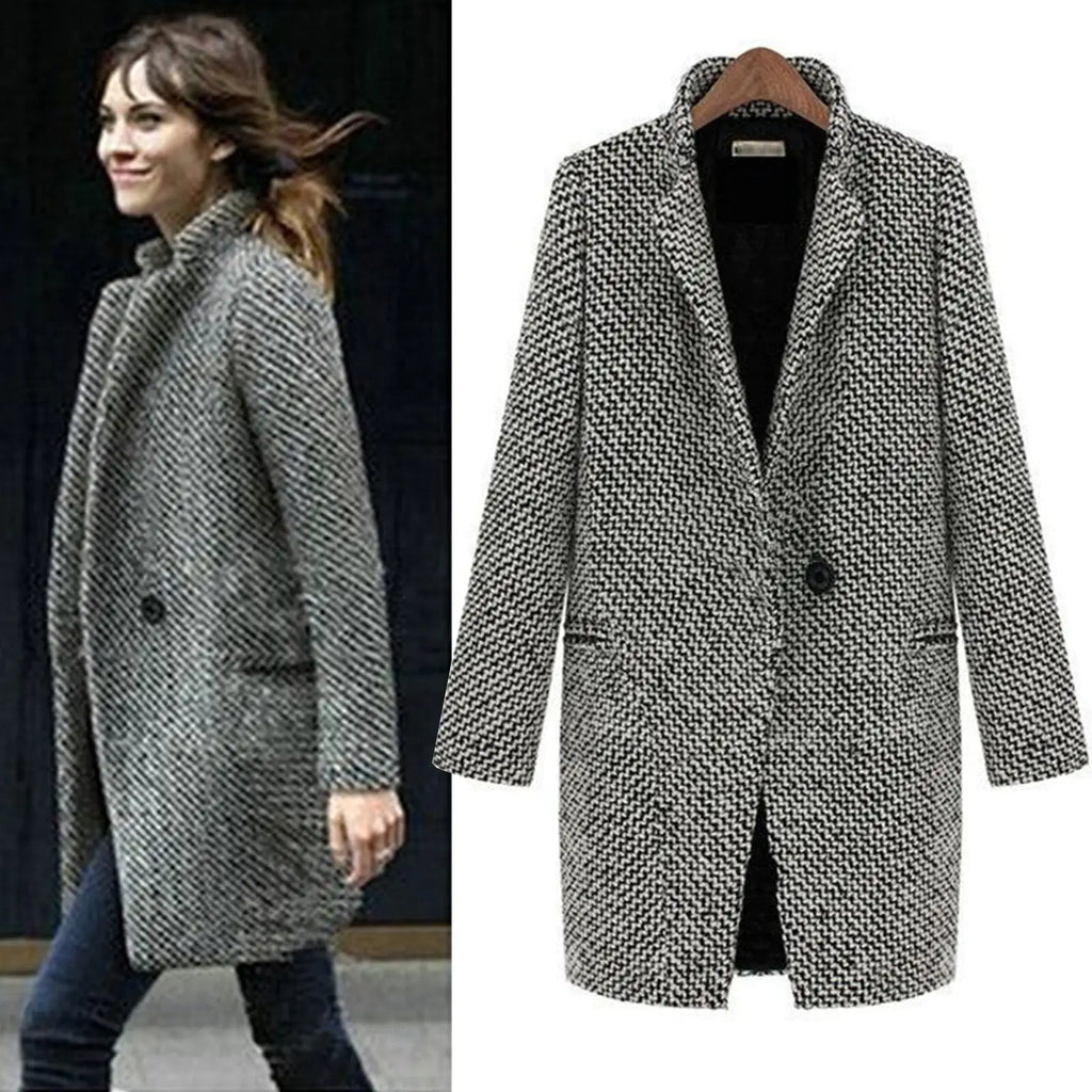 Nancy | Polished Tailored Longline Plus Size Coat