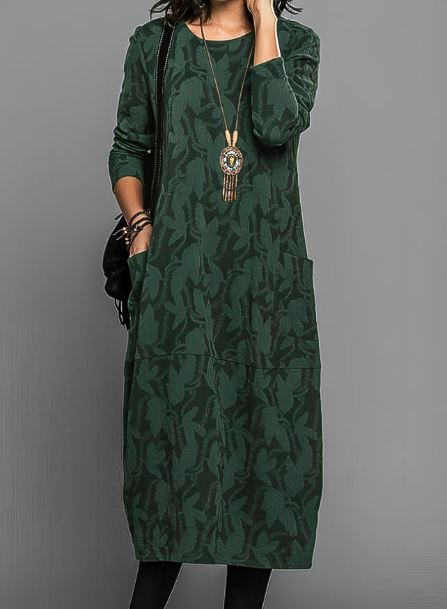 Nancy | Timeless Floral Long Sleeve Dress with Pockets