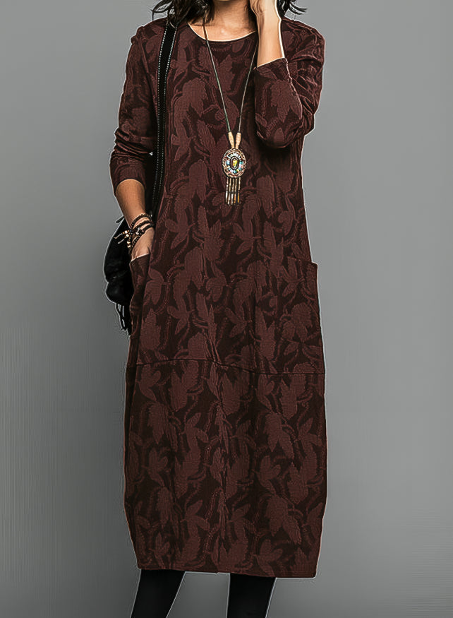 Nancy | Timeless Floral Long Sleeve Dress with Pockets