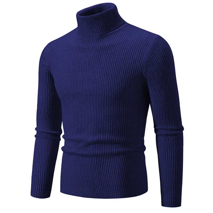 Nathan | Polished Ribbed Mens Roll Neck Jumper