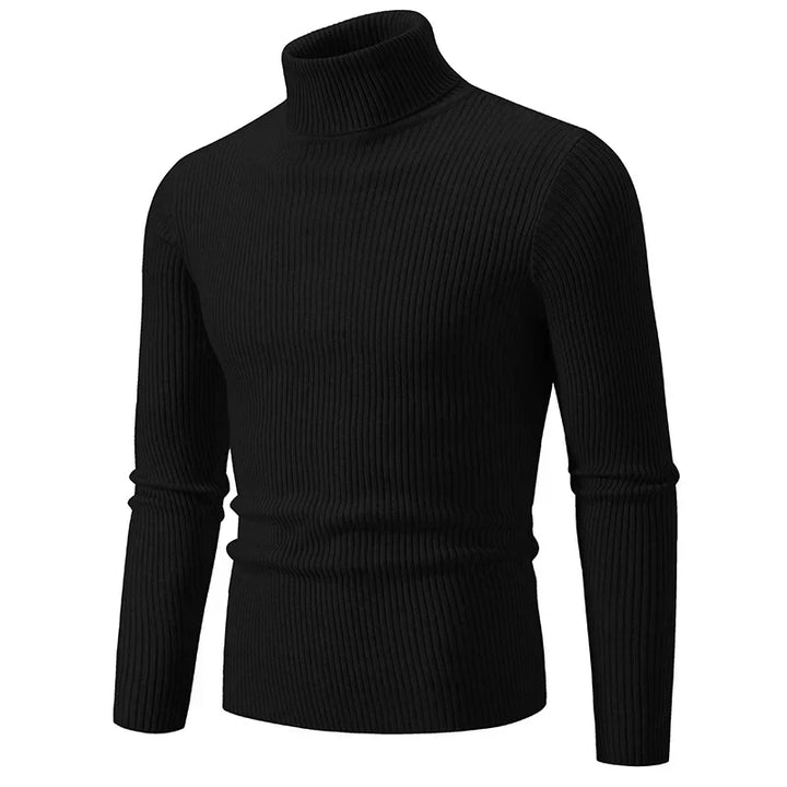 Nathan | Polished Ribbed Mens Roll Neck Jumper