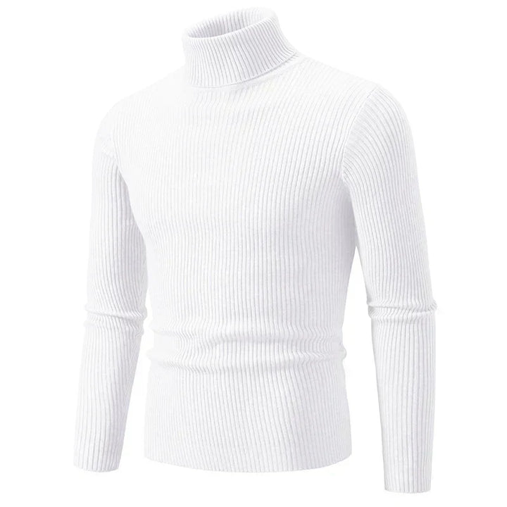 Nathan | Polished Ribbed Mens Roll Neck Jumper