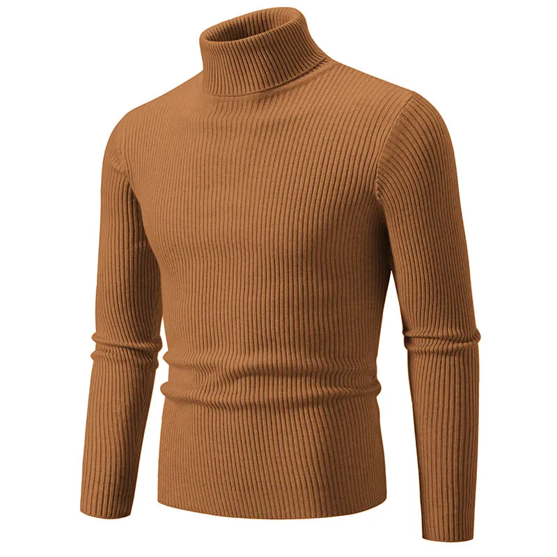 Nathan | Polished Ribbed Mens Roll Neck Jumper