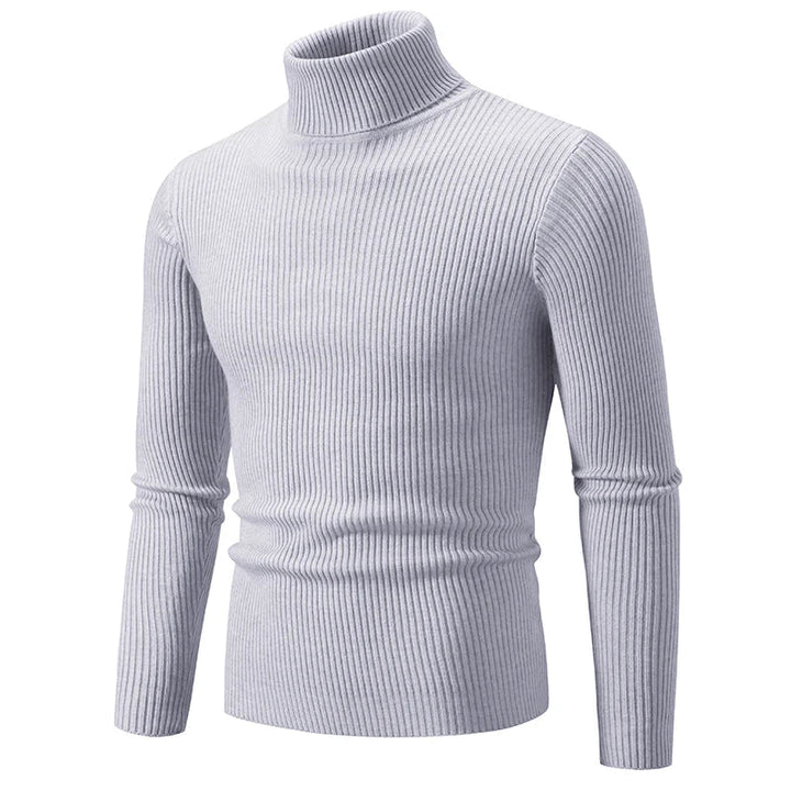 Nathan | Polished Ribbed Mens Roll Neck Jumper