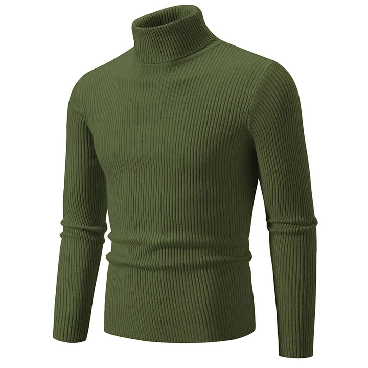 Nathan | Polished Ribbed Mens Roll Neck Jumper