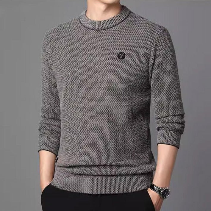 Nathan | Timeless Textured Crew Neck Mens Knitted Jumper