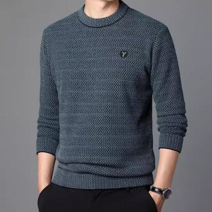 Nathan | Timeless Textured Crew Neck Mens Knitted Jumper