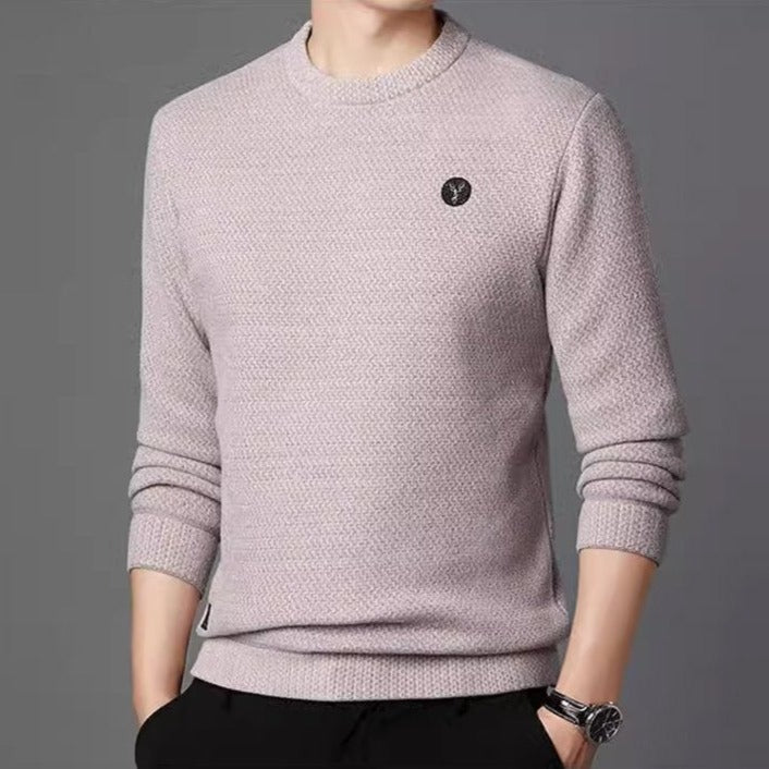 Nathan | Timeless Textured Crew Neck Mens Knitted Jumper