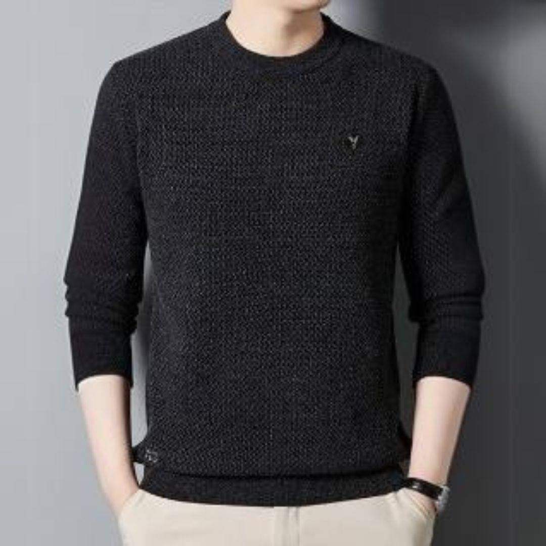 Nathan | Timeless Textured Crew Neck Mens Knitted Jumper