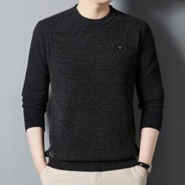Nathan | Timeless Textured Crew Neck Mens Knitted Jumper