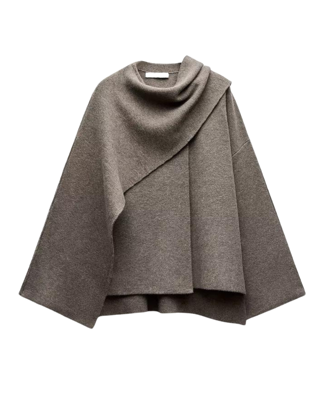 Nellie | Chic Asymmetric Cowl Neck Poncho Cape