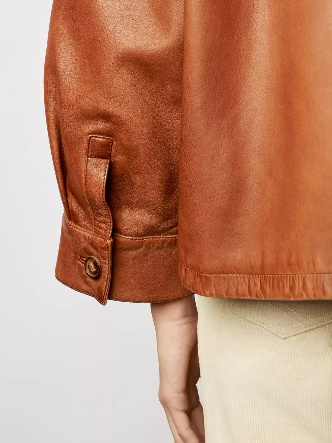 Nellie | Relaxed Boxy Cropped Leather Jacket
