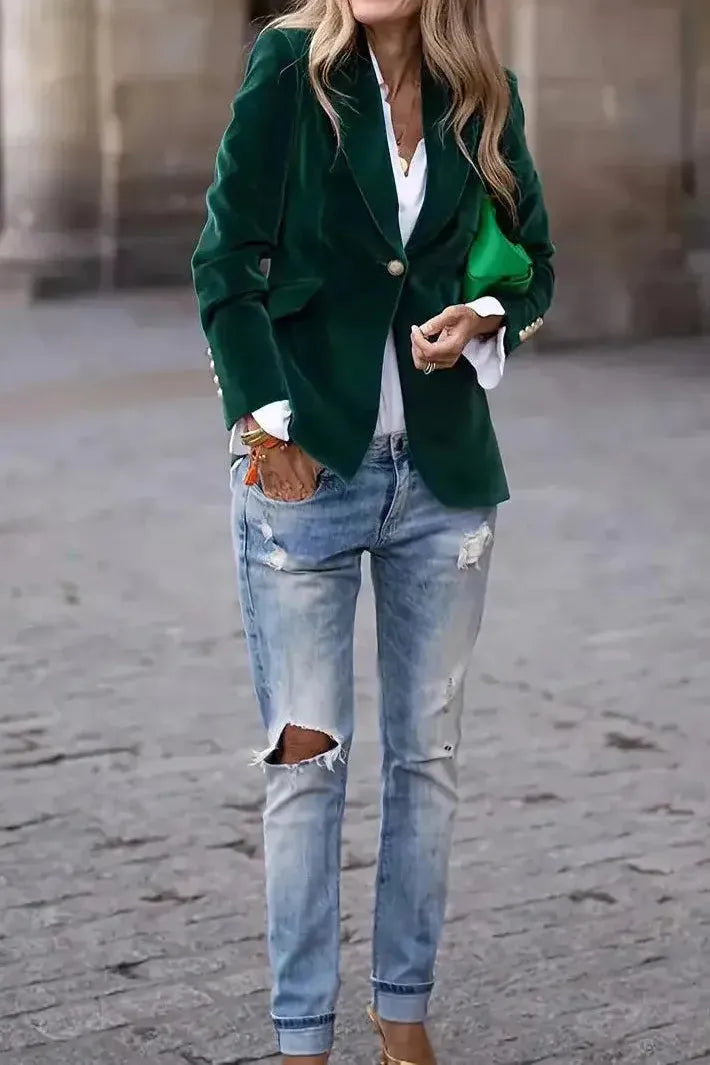 Nora | Refined Tailored Single-Breasted Blazer Jacket