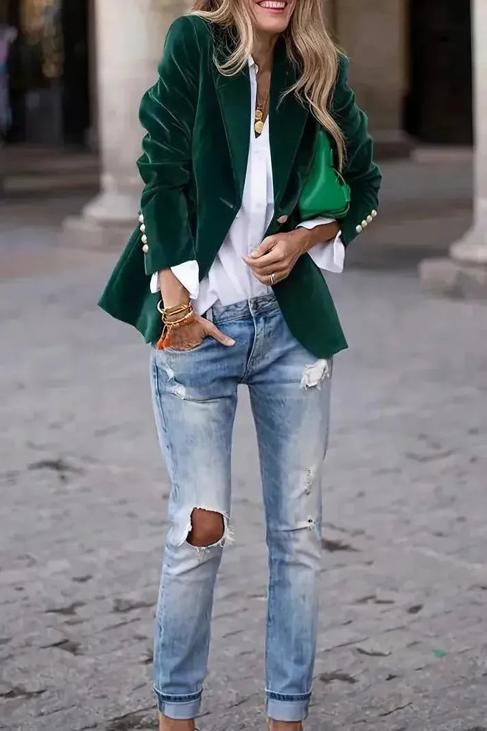 Nora | Refined Tailored Single-Breasted Blazer Jacket