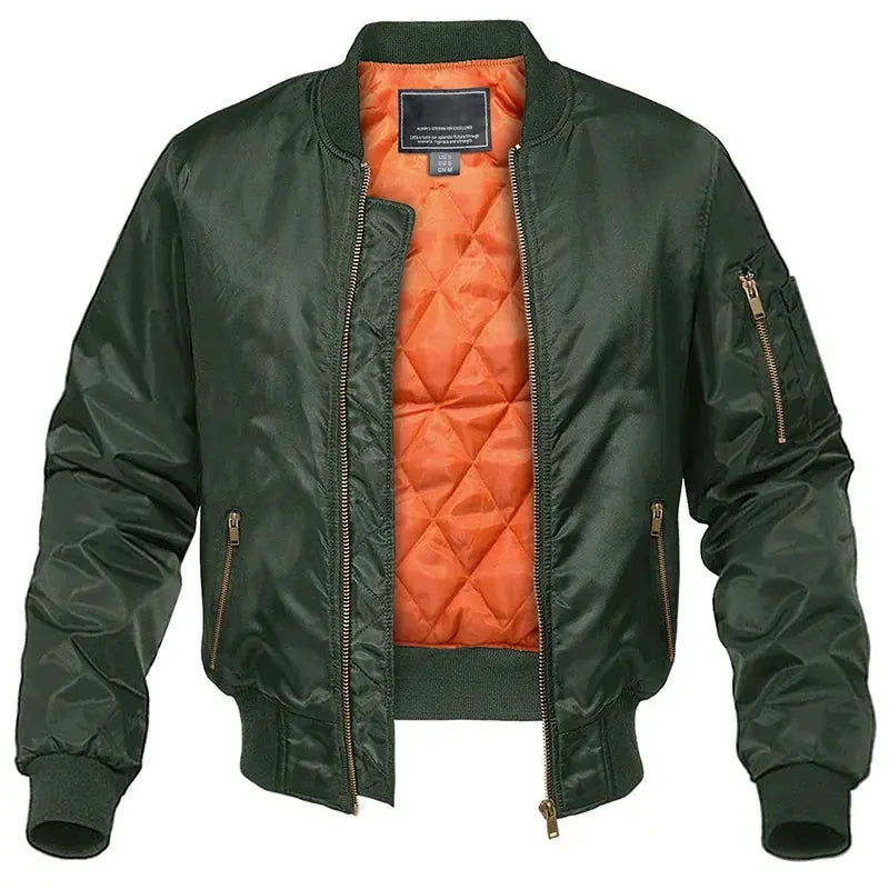 Oakley | Elegant Quilted Zip-Up Bomber Jacket with Stand Collar