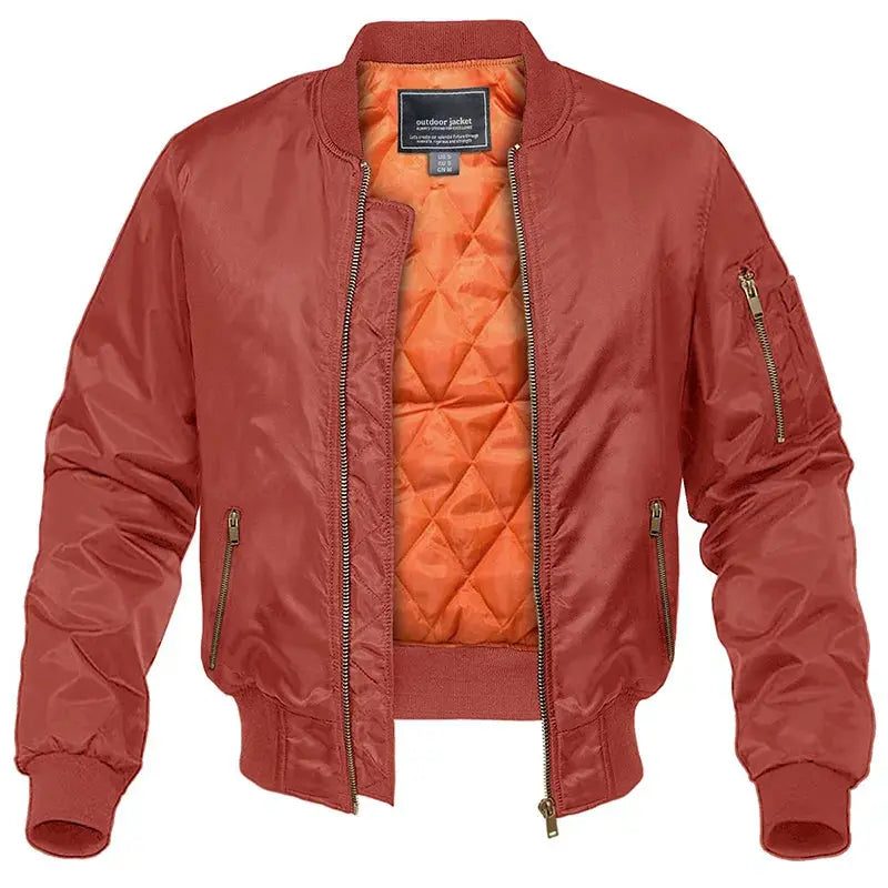 Oakley | Elegant Quilted Zip-Up Bomber Jacket with Stand Collar