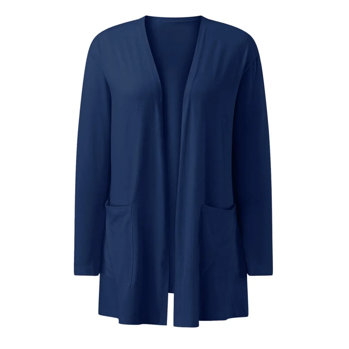Olive | Elegant Longline Open Front Cardigan with Pockets