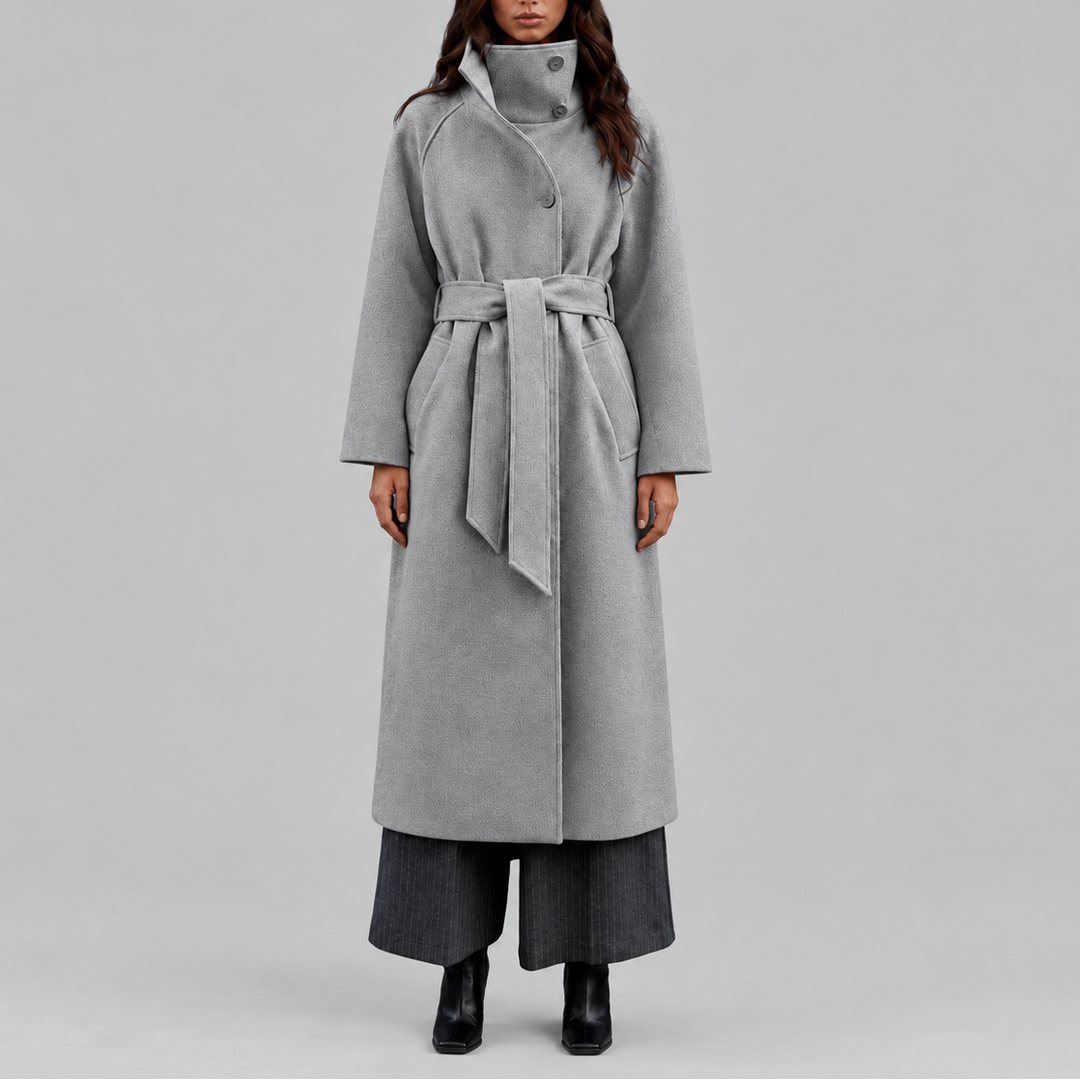 Olive | Sophisticated Belted Longline Wrap Plus Size Coat