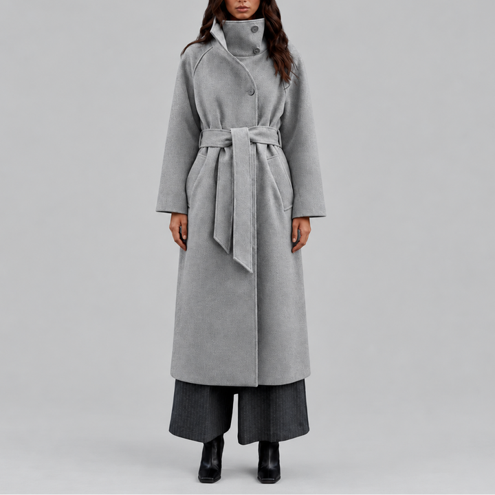 Olive | Sophisticated Belted Longline Wrap Plus Size Coat