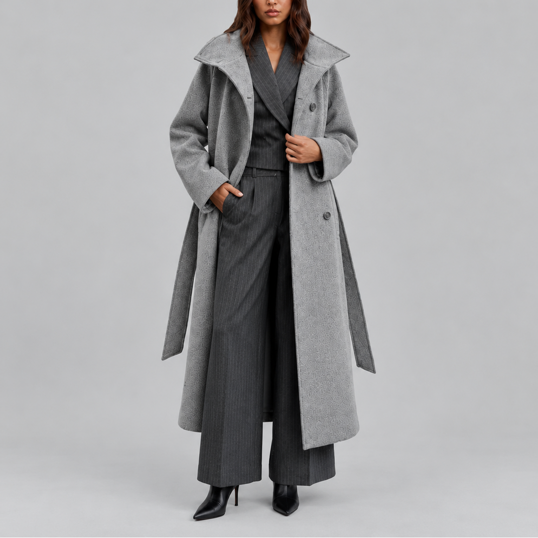 Olive | Sophisticated Belted Longline Wrap Plus Size Coat