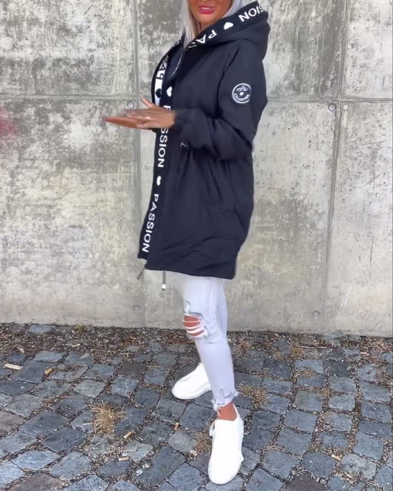Olivia | Hooded Longline Zip-Up Winter Jacket