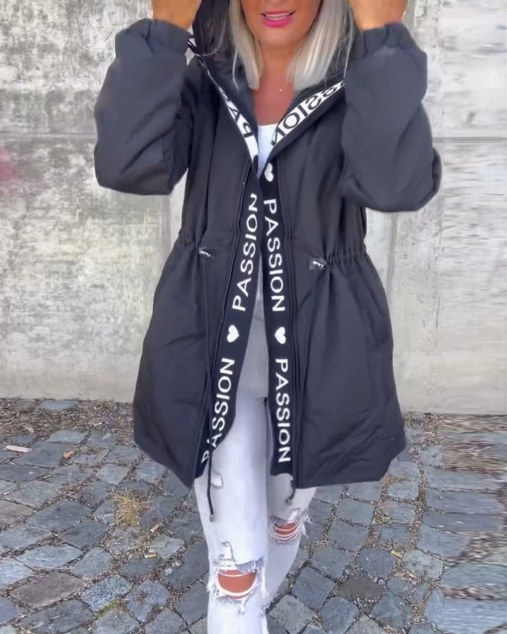 Olivia | Hooded Longline Zip-Up Winter Jacket