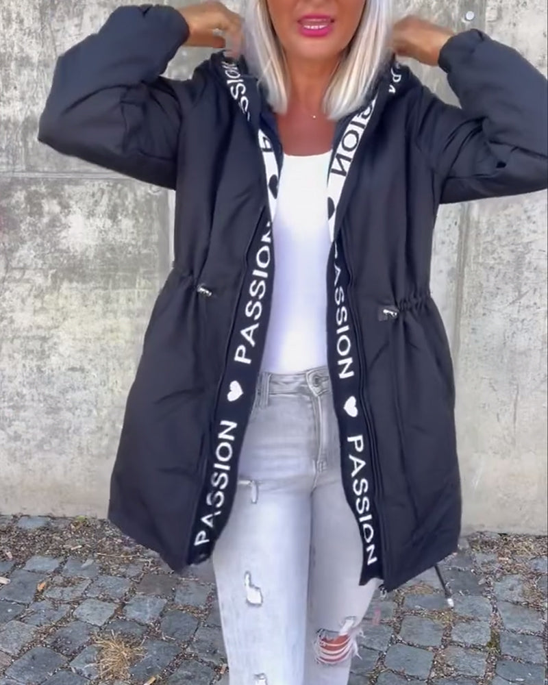 Olivia | Hooded Longline Zip-Up Winter Jacket