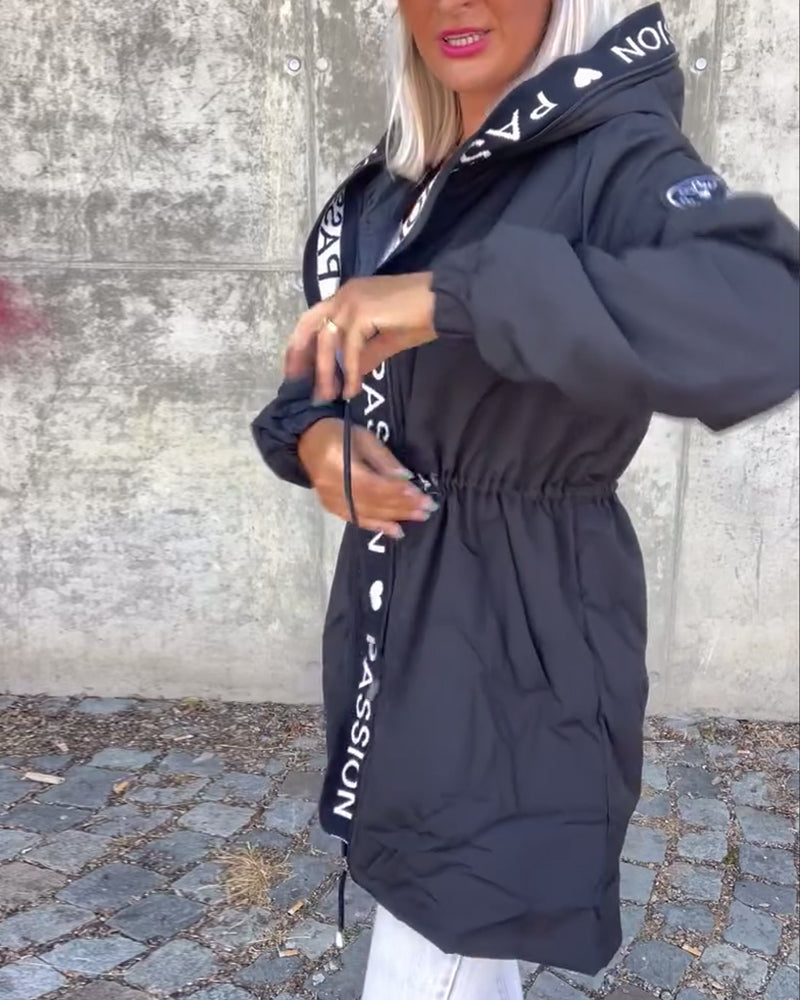 Olivia | Hooded Longline Zip-Up Winter Jacket